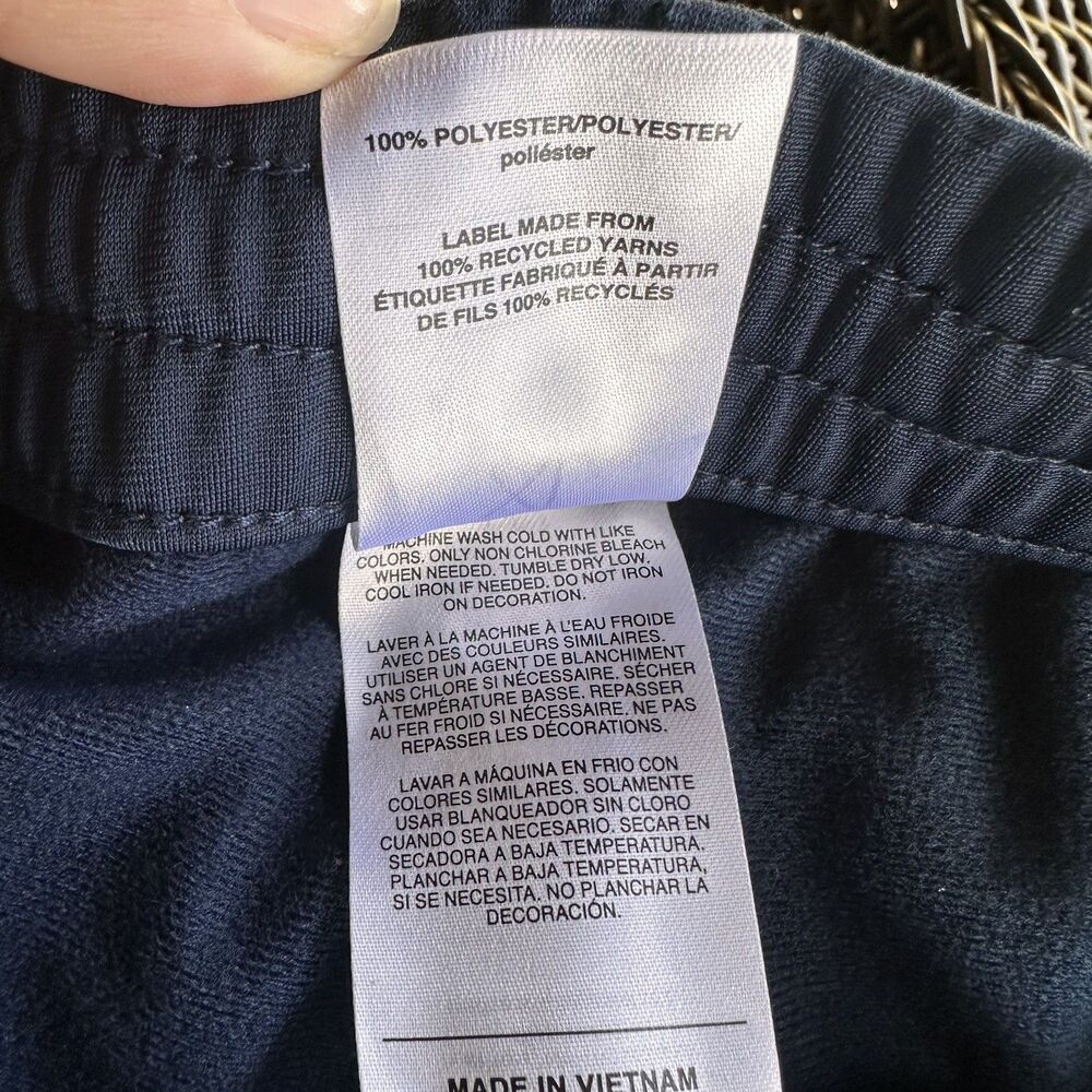 NEW Adidas Iconic Tricot Jogger Track Pants Boys XL 18/20 Navy Blue 3 Stripe - Picture 10 of 13